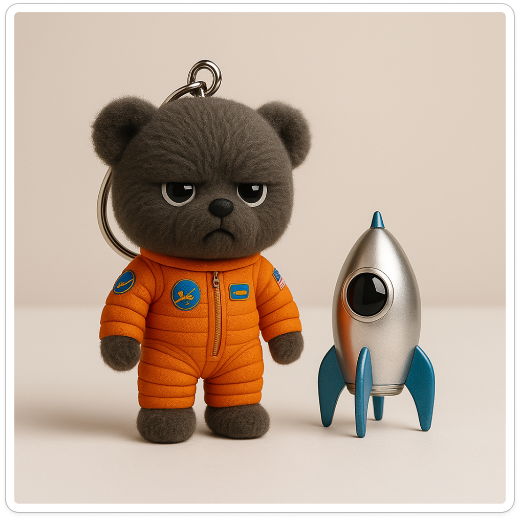 Grumpy Space Bear - Orange Suit